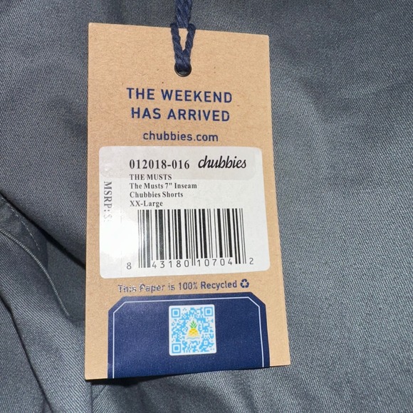 Chubbies The Musts Shorts XX Large‎ Gray 7" Inseam Elastic Waistband Mens - Picture 3 of 9